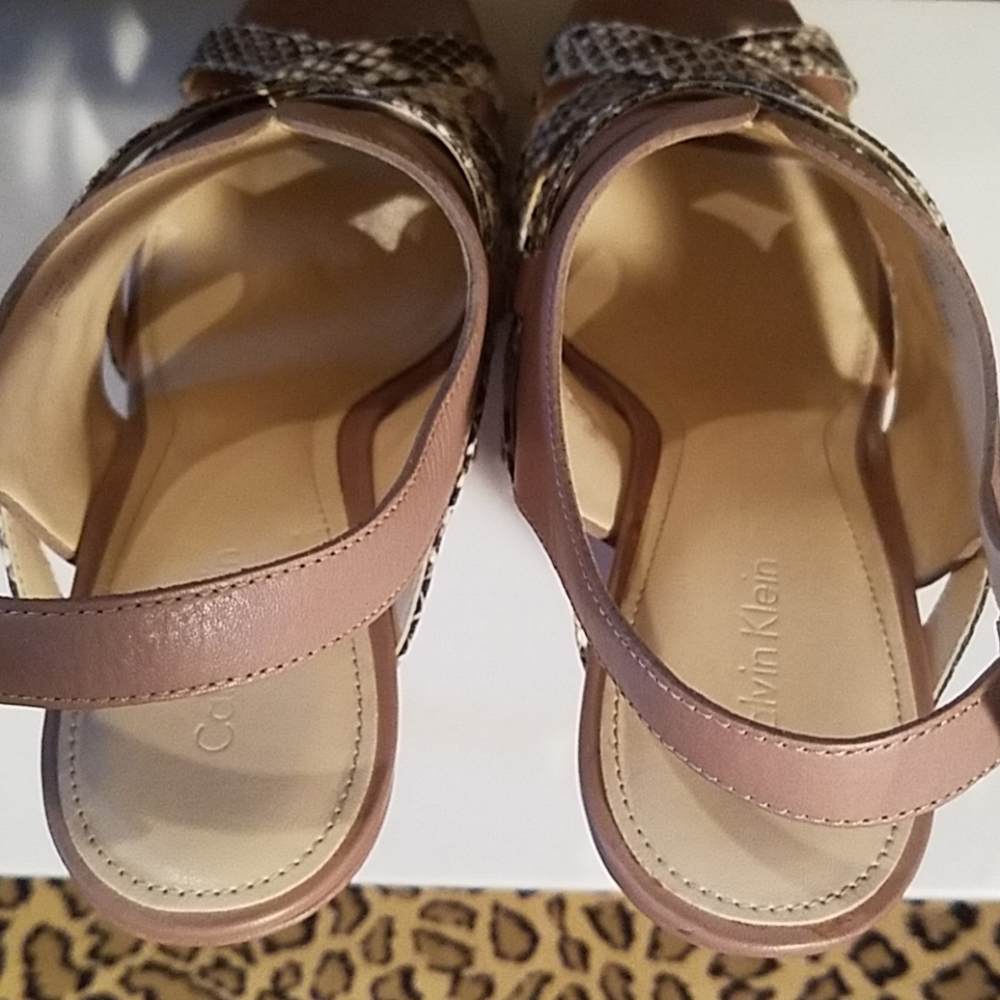 Calvin Klein Taupe & Python Platform Heels - image 5
